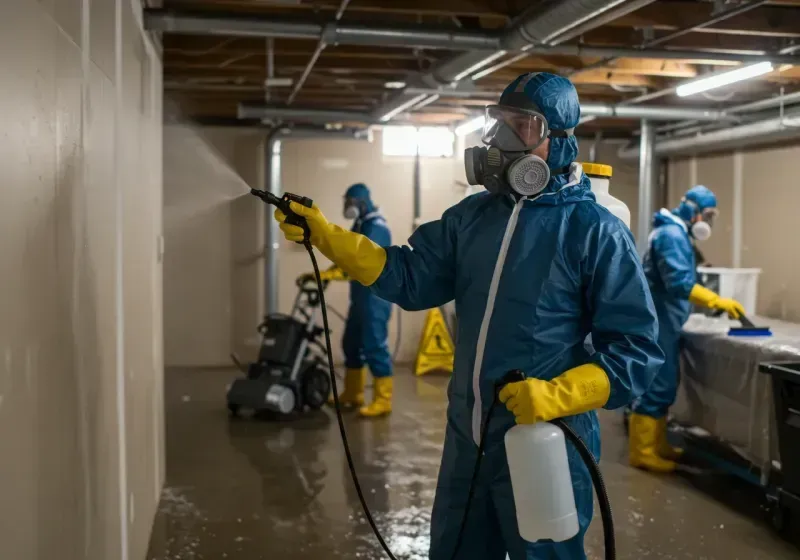 Basement Sanitization and Antimicrobial Treatment process in Columbiana, AL